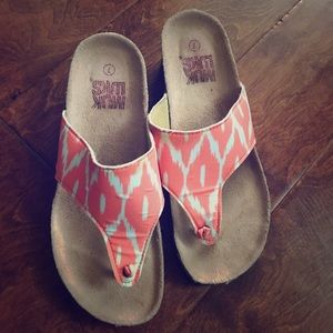 Aztec orange platform mukluks
